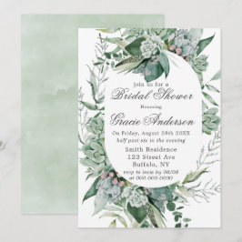 Invitación Boho Succulum Greenery Bridal Shower