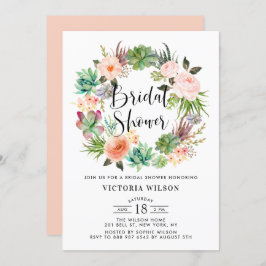 Invitación Boho Suculenta La Ducha De La Náuseas Floral
