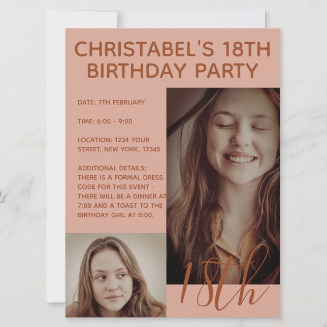 Invitación Boho Summer Brown Fiesta de cumpleaños de moda ros (Anverso)