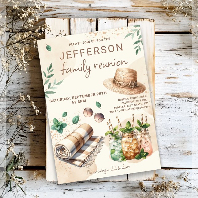 Invitación Boho Summer  Family Picnic Party Invitation (Subido por el creador)