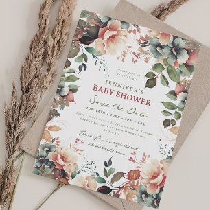 Invitación Boho Summer Garden Floral Baby Shower Save Date