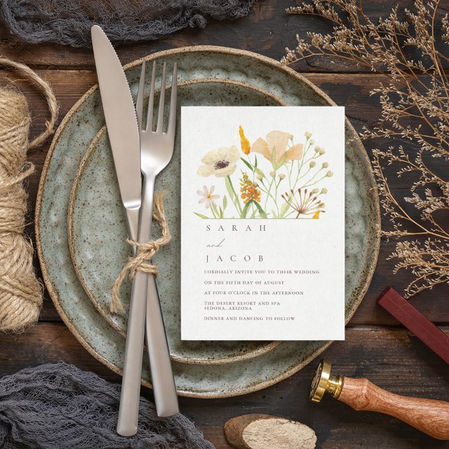 Invitación Boho Summer Wildflowers Boda Jardín (Subido por el creador)