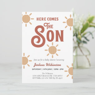 Invitación Boho Sun aquí viene la ducha de bebé de Son