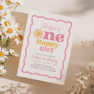 Invitación Boho Sun One Happy Girl Cumpleaños 1