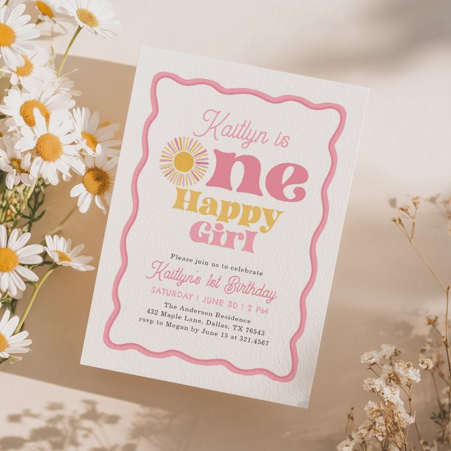 Invitación Boho Sun One Happy Girl Cumpleaños 1 (Subido por el creador)