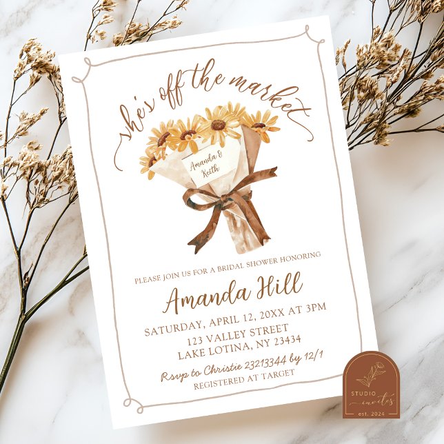 Invitación Boho Sunflower Bouquet Bridal Shower (Subido por el creador)