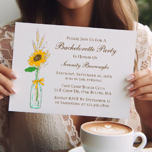 Invitación Boho Sunflower Country Yellow Floral Bachelorette