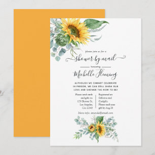 Invitación Boho Sunflower Eucalyptus Baby Shower por correo