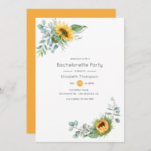 Invitación Boho Sunflower Eucalyptus Bachelorette