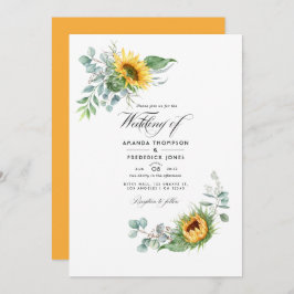 Invitación Boho Sunflower Eucalyptus Boda Foto