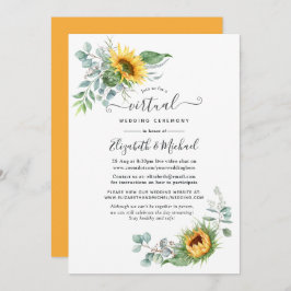 Invitación Boho Sunflower Eucalyptus Boda virtual en línea