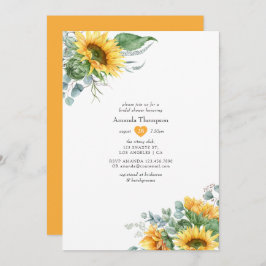 Invitación Boho Sunflower Eucalyptus Bridal Shower
