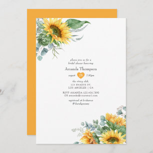 Invitación Boho Sunflower Eucalyptus Bridal Shower