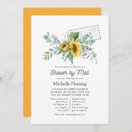 Invitación Boho Sunflower Eucalyptus Bridal Shower por correo