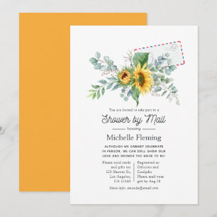 Invitación Boho Sunflower Eucalyptus Bridal Shower por correo