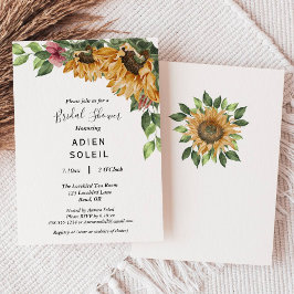 Invitación Boho Sunflower Rustic Wildflower Ducha nupcial