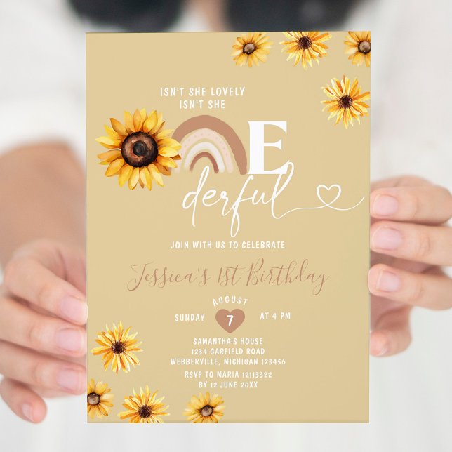 Invitación Boho Sunflowers no es su cumpleaños maravilloso (Subido por el creador)