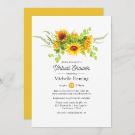 Invitación Boho Sunflowers, novia virtual o Baby Shower