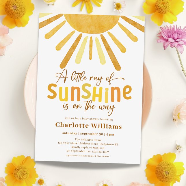 Invitación Boho Sunshine Baby Shower amarillo (Subido por el creador)