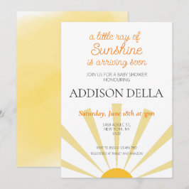 Invitación Boho Sunshine Chica Temático Baby Shower