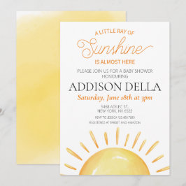 Invitación Boho Sunshine Chica Temático Baby Shower