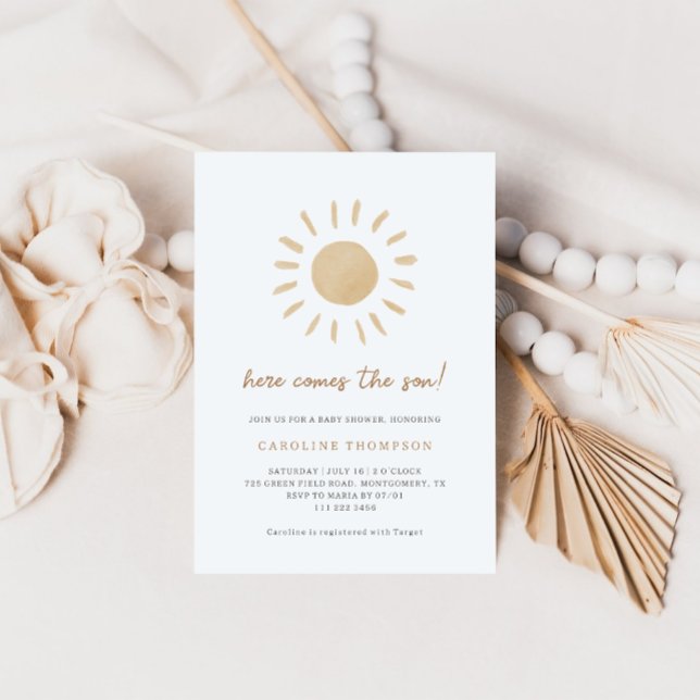 Invitación Boho Sunshine Minimal Baby Shower (Subido por el creador)