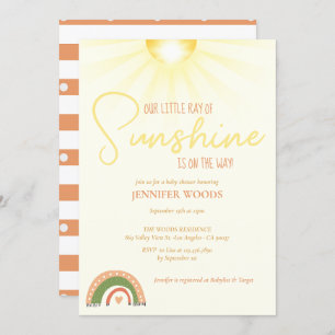 Invitación Boho Sunshine Rainbow Baby Shower