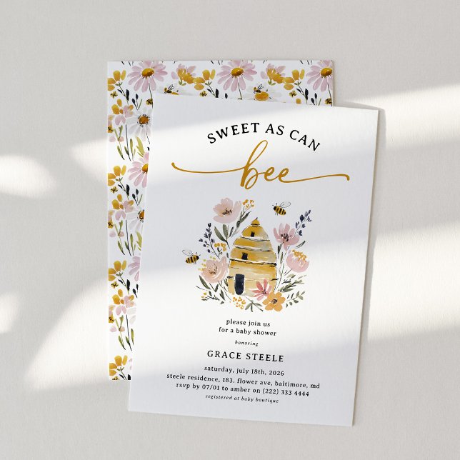 Invitación Boho Sweet as Can Bee Baby Shower (Subido por el creador)