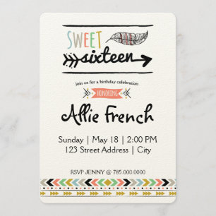 Invitación Boho Sweet Dieciséis