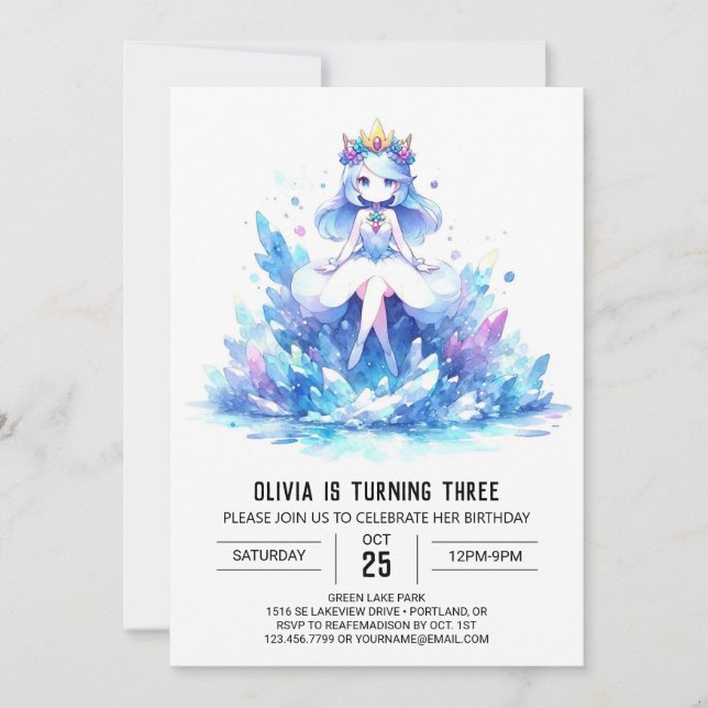 Invitación Boho Sweet Princess Birthday (Anverso)