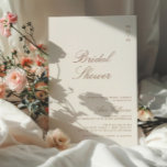 Invitación Boho Taupe Elegant Calligraphy Shower<br><div class="desc">Elegante caligrafía taupe escritura invitación moderna a la ducha de novia.</div>