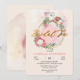 Invitación Boho Teapot | Ducha De Té De Novia Rosa