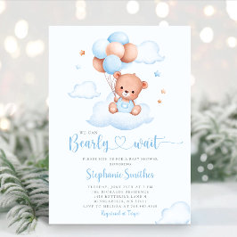 Invitación Boho Teddy Bear Podemos Esperar A Baby Shower
