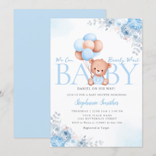 Invitación Boho Teddy Bear Podemos Esperar A Baby Shower Inv