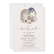 Boho Teddy Bear y los globos anuncian Baby Shower