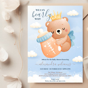 Invitación Boho Teddy Oear Podemos Embarazar A Un Niño Baby S
