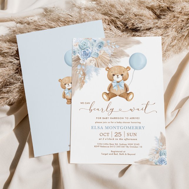 Invitación Boho Teddy Oear Podemos Embarazar A Un Niño Baby S (Subido por el creador)