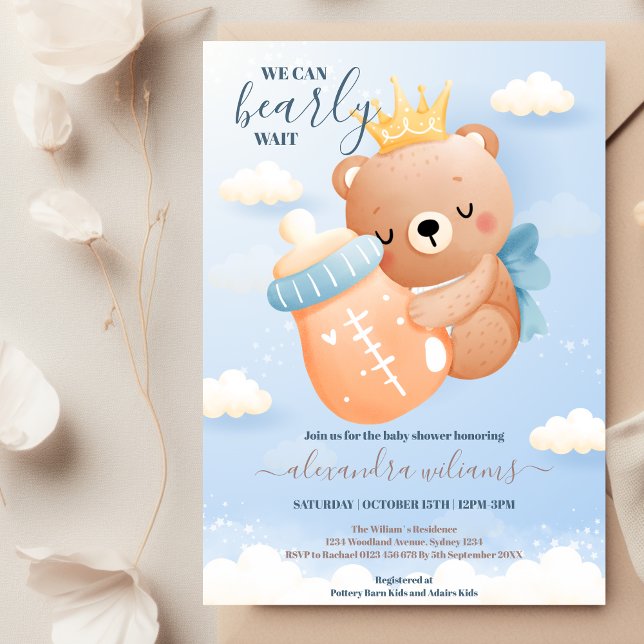 Invitación Boho Teddy Oear Podemos Embarazar A Un Niño Baby S (Subido por el creador)