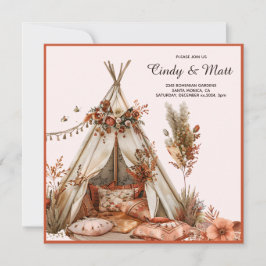 Invitación Boho Tent Garden Boda Floral