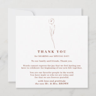 Invitación Boho Terracota Floral Otoño Indie gracias