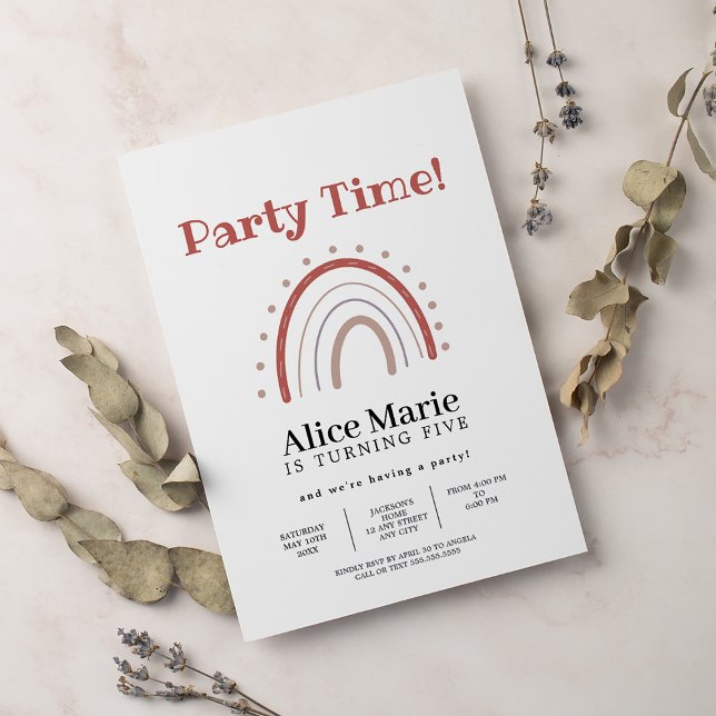 Invitación Boho Terracotta Aniversario del Arcoiris (Subido por el creador)