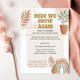 Invitación Boho Terracotta Aquí Crecemos De Nuevo Sprinkle de