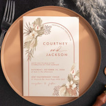 Boho Terracotta Arch Pampas Boda de Grass Invitati