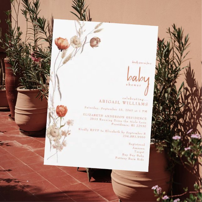 Invitación Boho Terracotta Baby Shower (Subido por el creador)