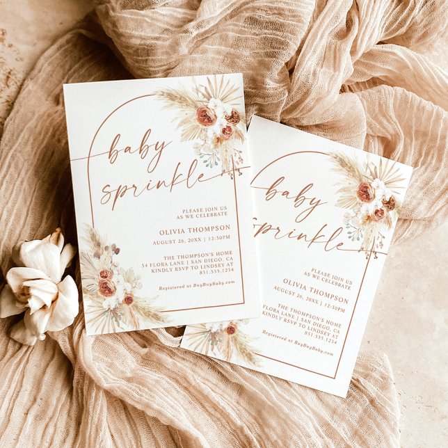 Invitación Boho Terracotta Bebé Sprinkle Shower (Subido por el creador)