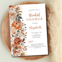Boho Terracotta Beige Floral Bridal Shower
