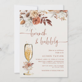 Invitación Boho Terracotta Brunch Bubbly Bridal Shower