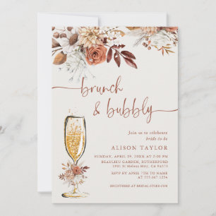 Invitación Boho Terracotta Brunch Bubbly Bridal Shower