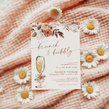 Boho Terracotta Brunch Bubbly Bridal Shower