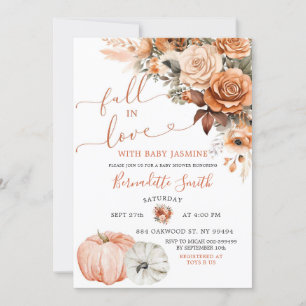 Invitación Boho Terracotta cae en el amor Pumpkin Baby Shower
